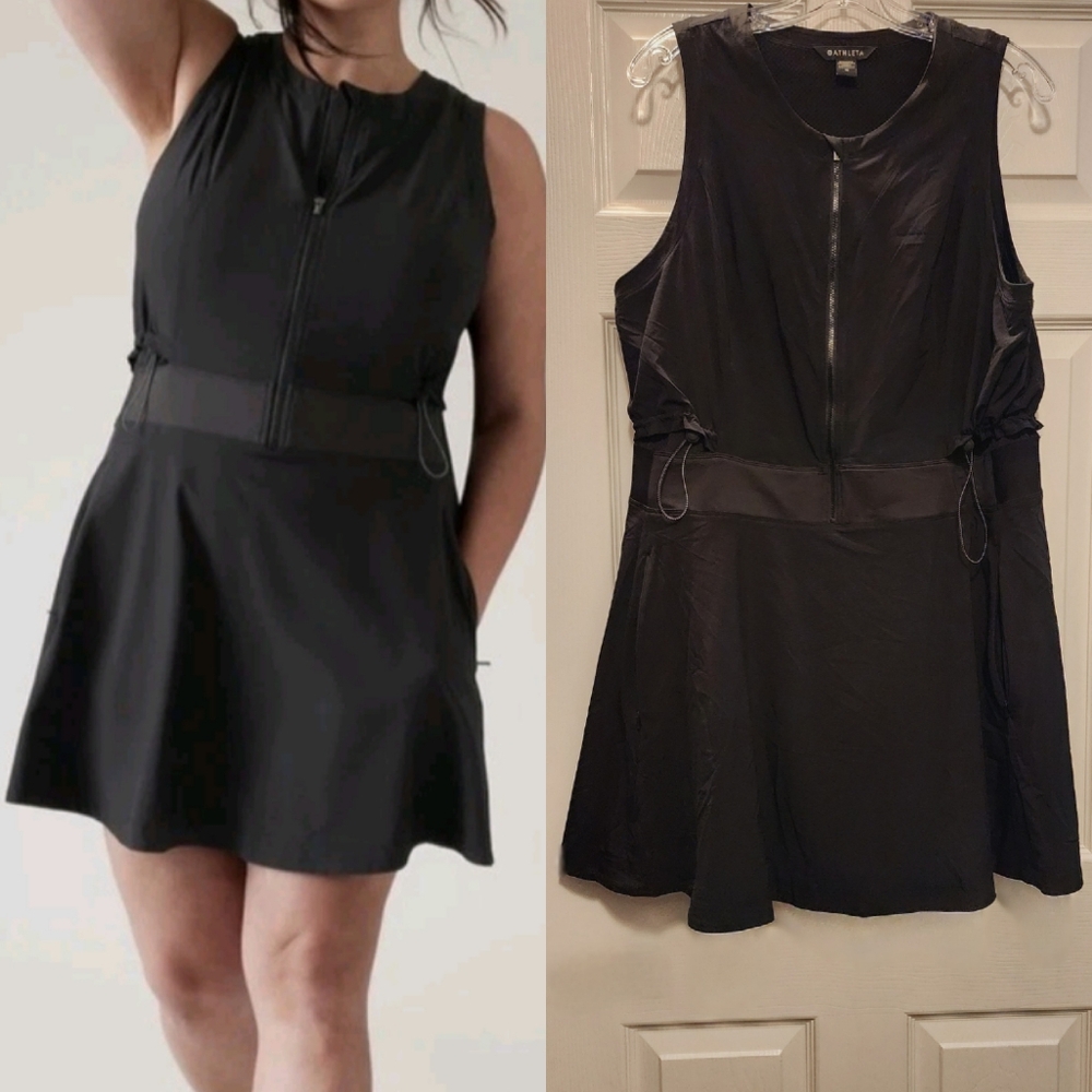 ATHLETA Venture Out Dress SKORT • Built-in-Shorts • Front Zipper • Pockets • 16